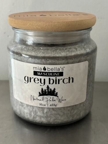 Mia's Bella GREY BIRCH 16oz Palm Oil Candle Double Wicked FREE SHIPPING