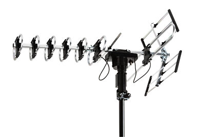 Five Star Outdoor TV Antenna Amplified 360° Rotor 4K UHF VHF for 2 TVs
