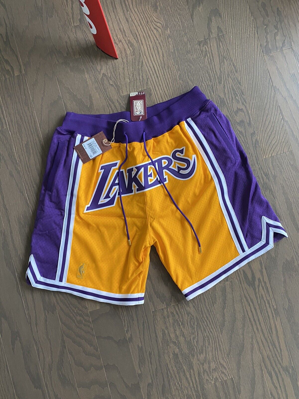 Men's Mitchell & Ness Purple Los Angeles Lakers 1996-1997 Hardwood Classics Throwback Authentic Shorts Size: Large