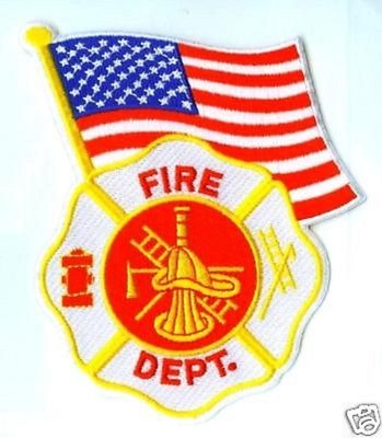 FIREFIGHTER US FLAG 9-11-01 FIRE FIGHTER FIREMAN iron-on US FLAG PATCH ...