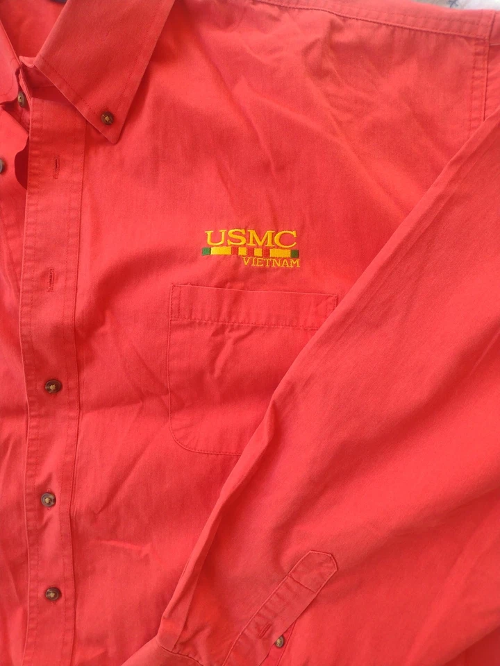 USMC Vietnam Velocity 3X Red button up Mens shirt - Image 3 of 4