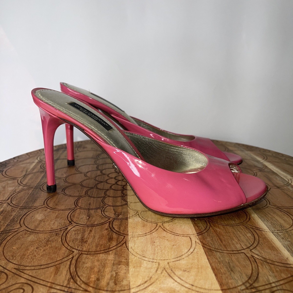 パンプス DOLCE  GABBANA Women Shoes CG0805A103780405 Pink DOLCE & GABBANA Shoes Light Pink Patent Leather Pumps Heels