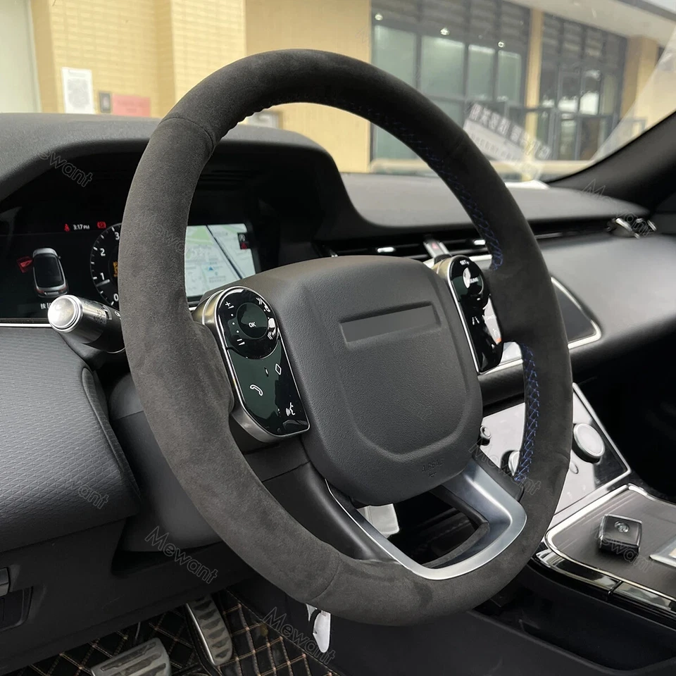 Alcantara Steering Wheel Cover for Land Rover Range Rover 2014 2015 Protector - Image 3 of 4