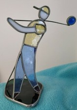 GOLFER FIGURINE MADE OF STAINED GLASS