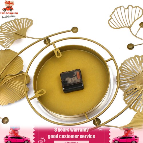 NEU 90*45cm große Wanduhr Ginkgoblatt Metall Wanduhr Wohnzimmer Wohndeko - Bild 9 von 16