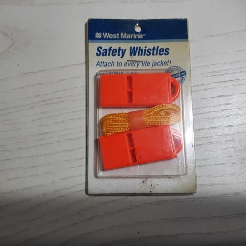 1 pair of NEW SAFETY WHISTLES W/LANYARD ATTACH TO LIFE JACKET