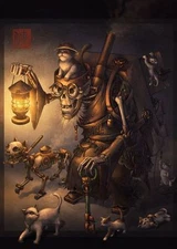 The Key Keeper Chinese Steampunk Print by James Ng