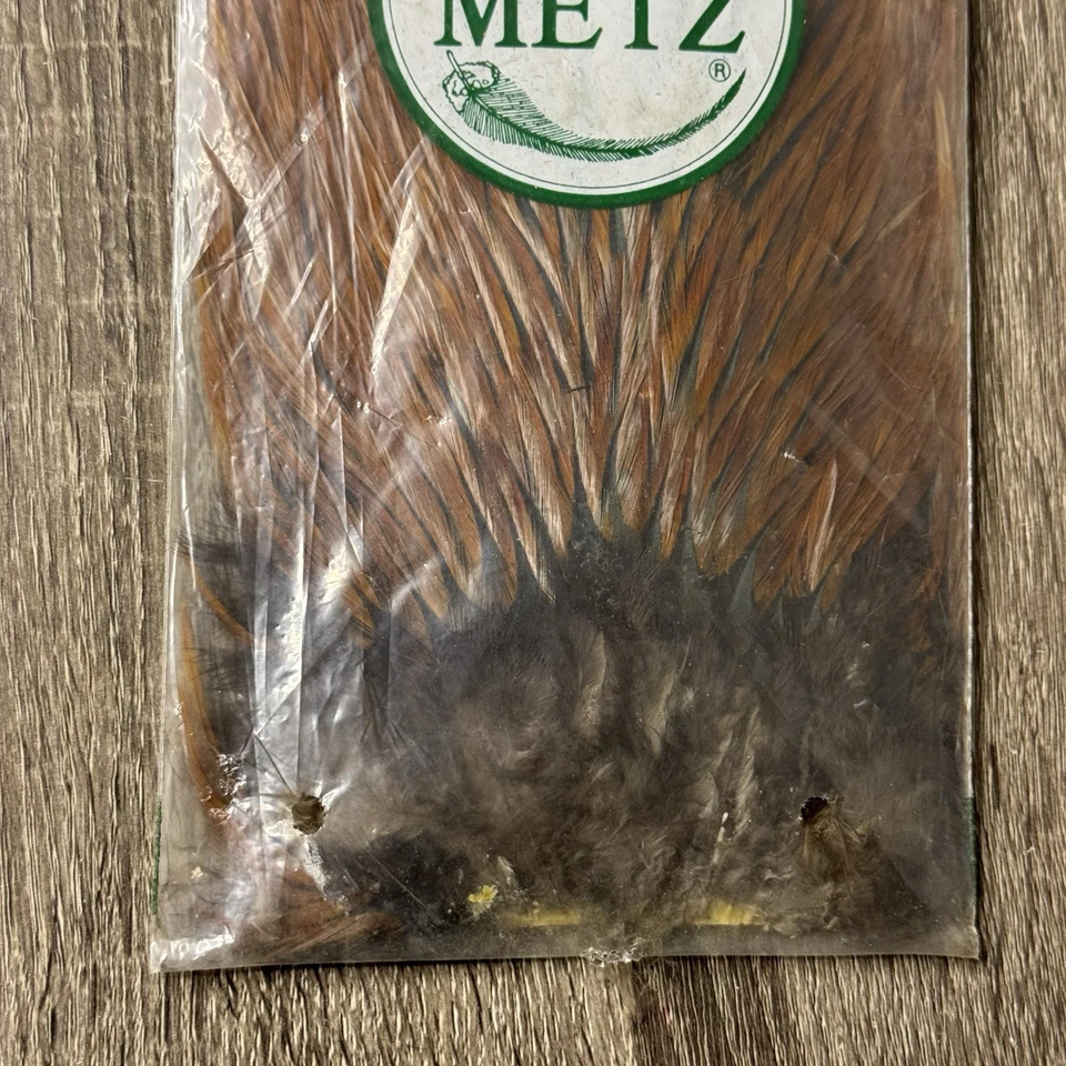 Sillín Metz Gallo Hackle Plumas para Atar Moscas Marrón Rojo Pesca Exterior Foto 2 de 4
