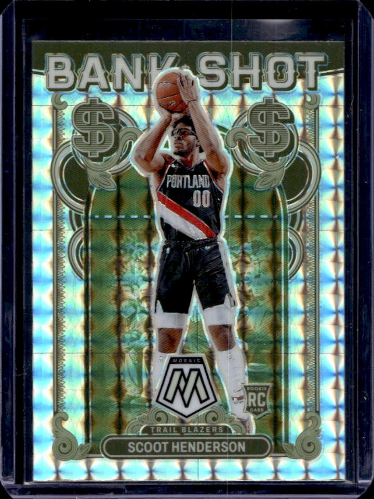 2023-24 Mosaic Scoot Henderson Bank Shot RC Mosaic Prizm #18 Trail Blazers