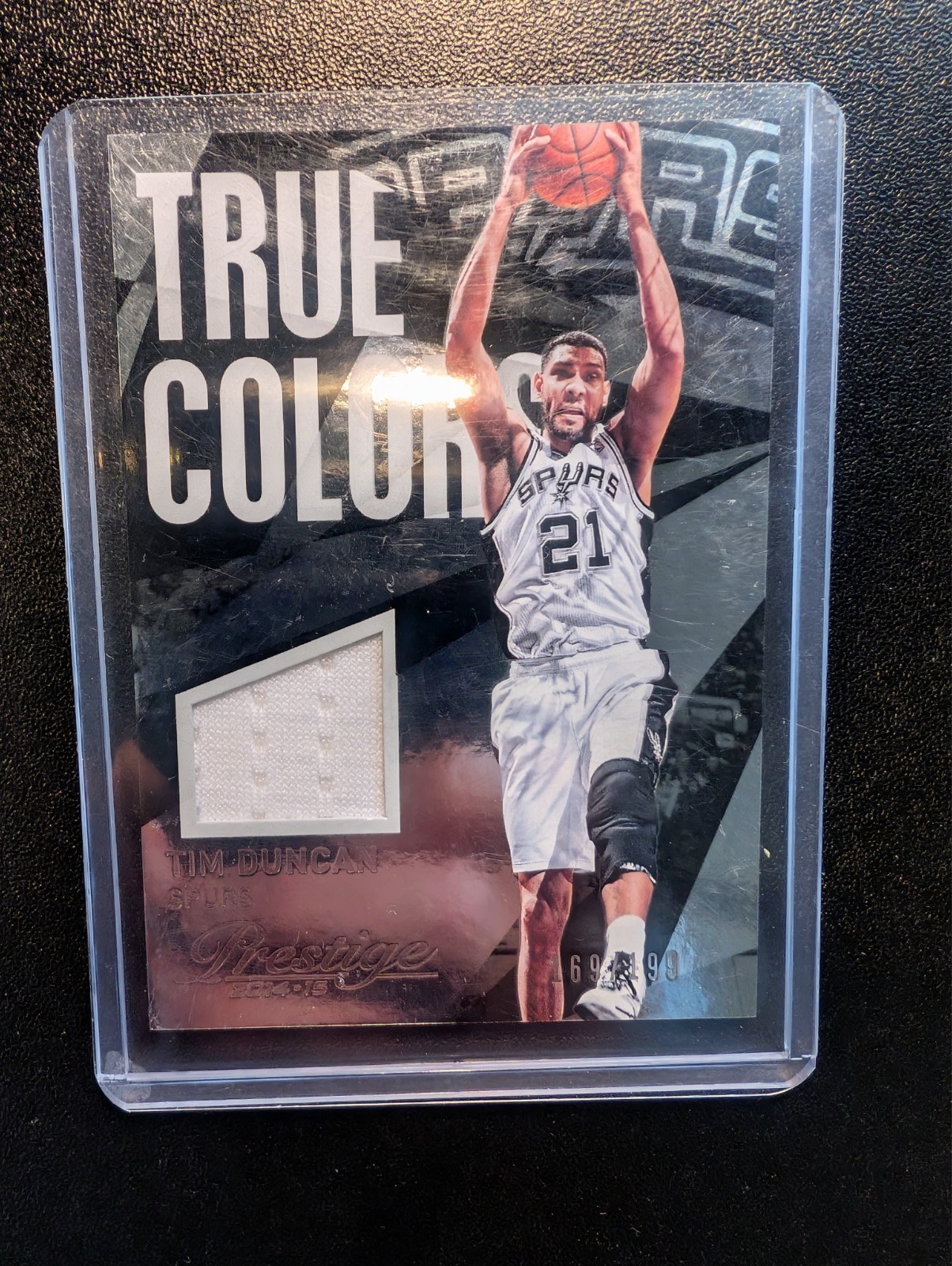 2014-15 Panini Prestige True Colors Materials Plus Prime /10 Tim Duncan #10 HOF