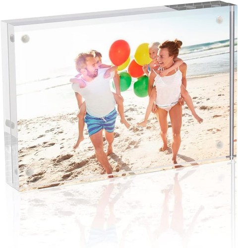 Acrylic Picture Frame Magnet Double Sided 12+12MM Plexiglass Clear 4x6 5x7 8x10" - Picture 10 of 50