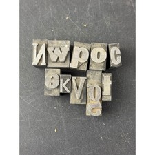 Vintage Lead Metal Letterpress Type Blocks Mixed Lot Printing Letters Numbers