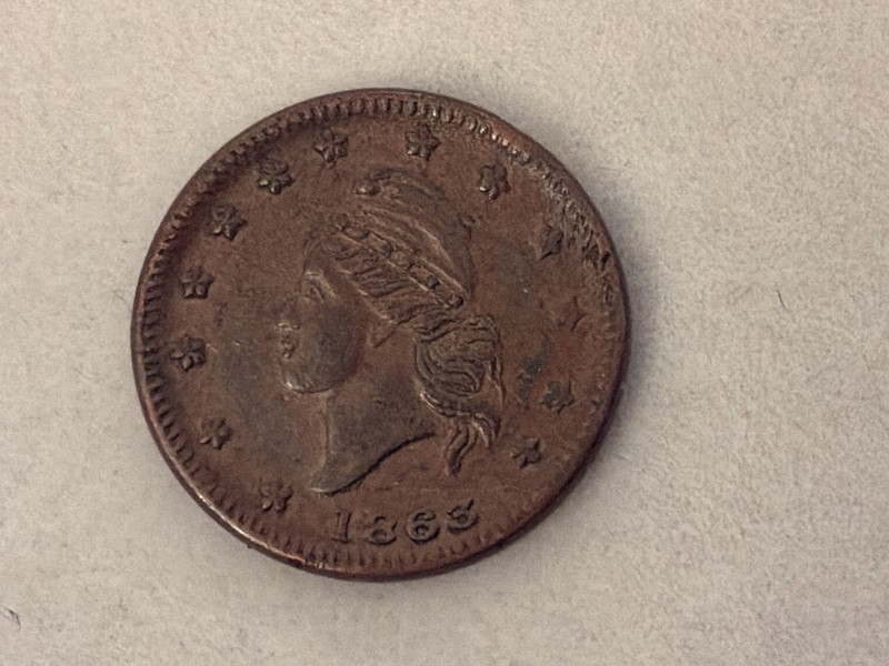 1863 Civil War Token Army & Navy Liberty Head Copper Circulated