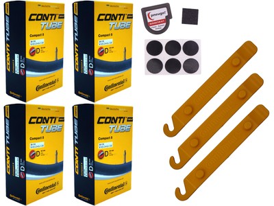 4x Fahrradschlauch Continental 8 Zoll Blitzventil 54-110/54-110 +Reifenheber
