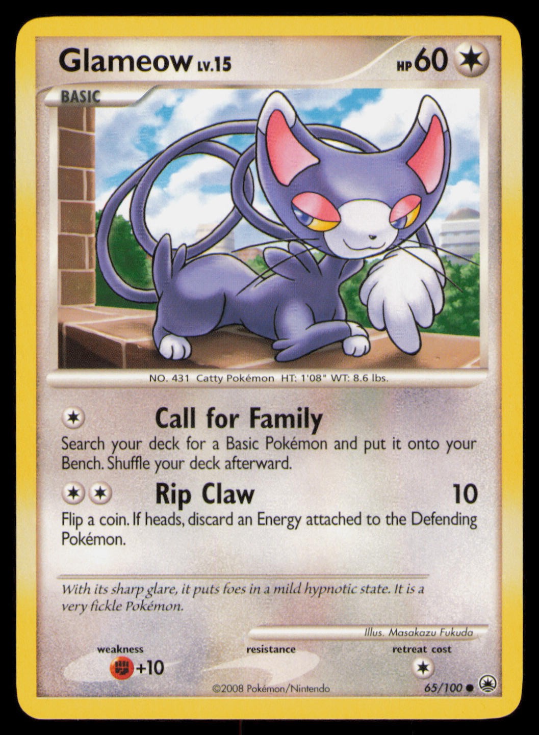 Glameow 65/100 Common Majestic Dawn Pokemon Near Mint