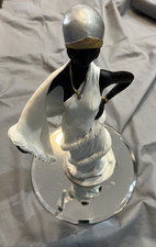 Vintage Classy Lady Modeling a White Dress Resin Statue