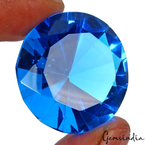 Eye Clean Hydro Sapphire 74.60Ct Huge Round Diamond Cut Pendant Size Gemstone - Picture 7 of 12