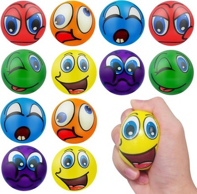 Stressbälle 12 Stück Schaumstoff Knautschball Anti-Stress Spielzeug für Kinder