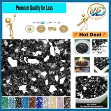 15lb Black Reflective Fire Glass – 1/2 Inch Fire Pit, Fireplace, Landscaping ...