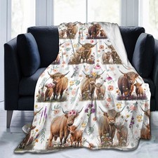 Highland Cow Gifts Blanket Bed Throw Blanket Soft Lightweight Cozy Warm Blank...