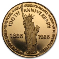 1 oz Gold Round - 100th Anniv Statue of Liberty (.500 Fine) 2753.51 per troy oz