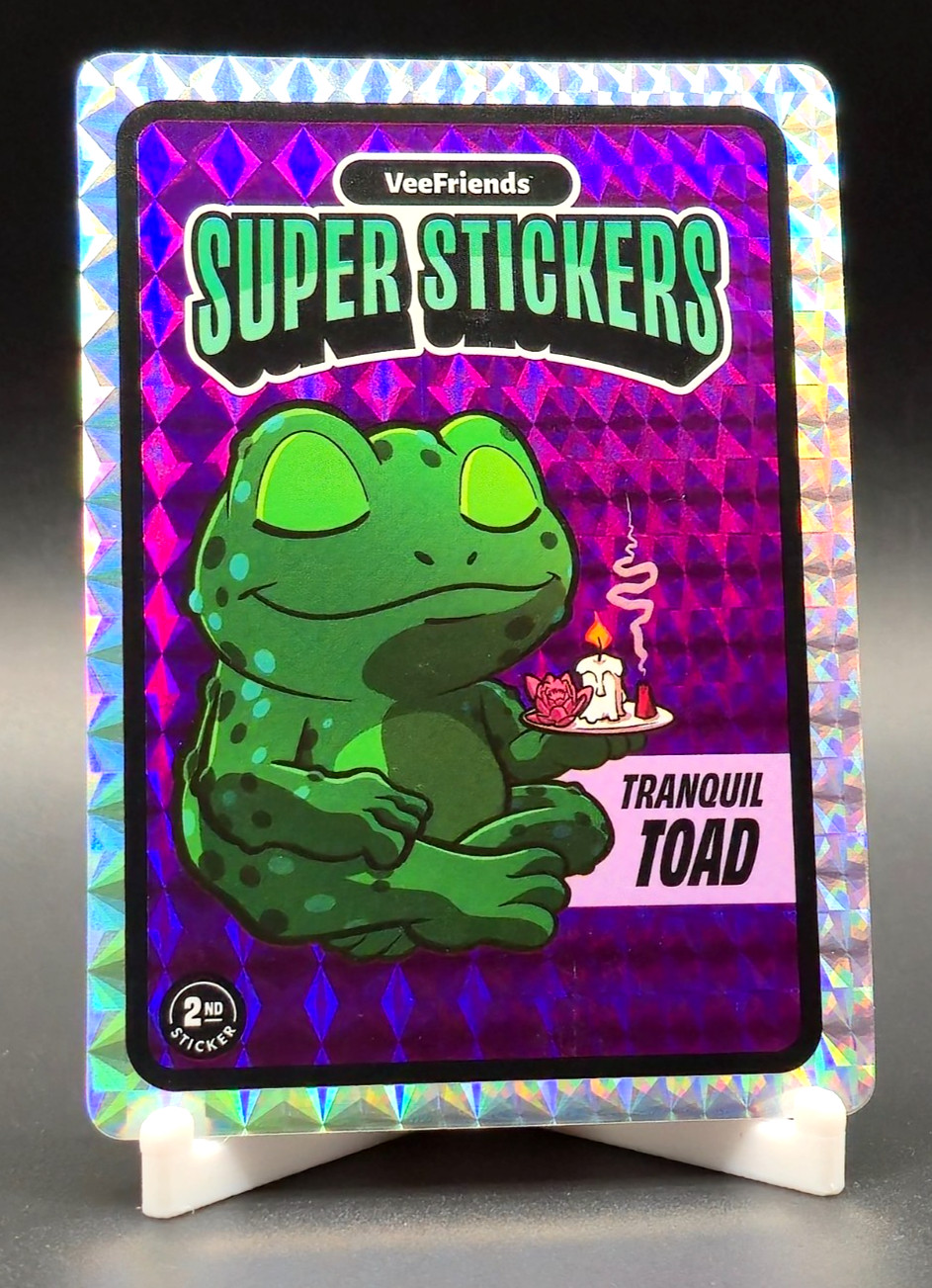 Tranquil Toad 2025 VeeFriends Manga Super Stickers Base Purple Refractor