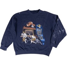 Vintage Georgia Tech Crewneck Mens Large Navy Blue Fair 90s Football USA Made