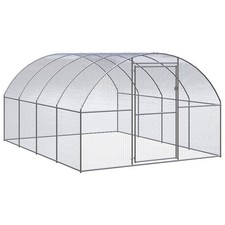 Chicken Coop Silver Galvanized Steel Large Durable Chicken Coop