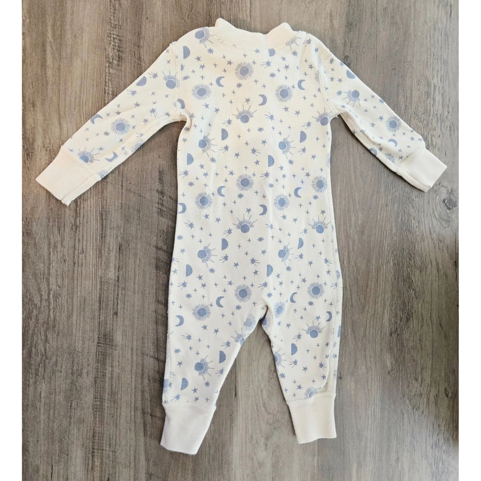 Pijama Hanna Andersson Baby Sleepsuit 3-6 meses sol lua estrelas algodão orgânico - Imagem 4 de 4