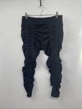 Sweetflexx Resistance Leggings Women's 12 Black Elastic Waist Performance NWT