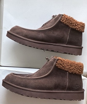 UGG Funkarra Zip Cuffed Cold-Weather Booties Size 9 Burnt Cedar