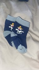 Baby Boy Blue Snowman Long Newborn Socks. Primark