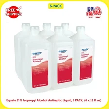 Equate 91% Isopropyl Alcohol Antiseptic Liquid, 6 PACK, (6 x 32 fl oz)