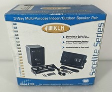 KLH 3 Way Indoor Outdoor Speakers Satellite Series 979B with Brackets BRAND NEW