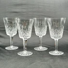 Set of 4 Waterford Crystal Lismore Water Wine Goblets - 6 7/8" H Vintage 10 oz