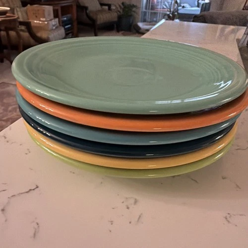 Fiesta ~ Mixed Color Lot Of 6 - 7 1/4” Salad Plates Fiestaware