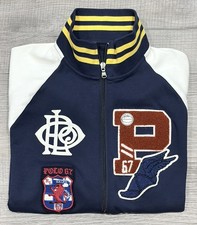 Polo Ralph Lauren Track P Wing Varsity Jacket Stadium Letterman Zip Jacket Men L
