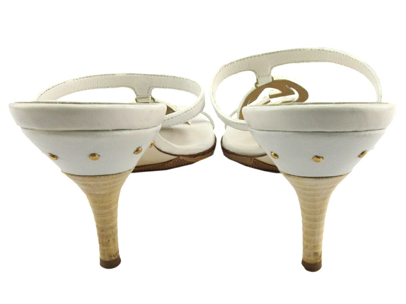 GUCCI Sandals Double G #34 Half C Interlocking G Mark White Beige GMen's Brand H thumbnail 3