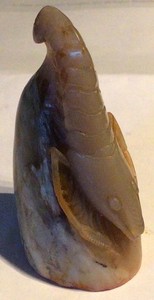Vintage Chinese Carved Stone CHOP MARK SEAL Stone “Prawn Shrimp Design” Asia Art