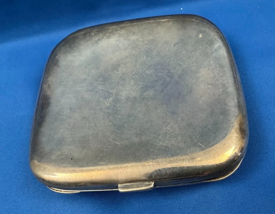 Antiguo estuche de cigarrillos alemán con sello de plata K 925 europeo Foto 3 de 4