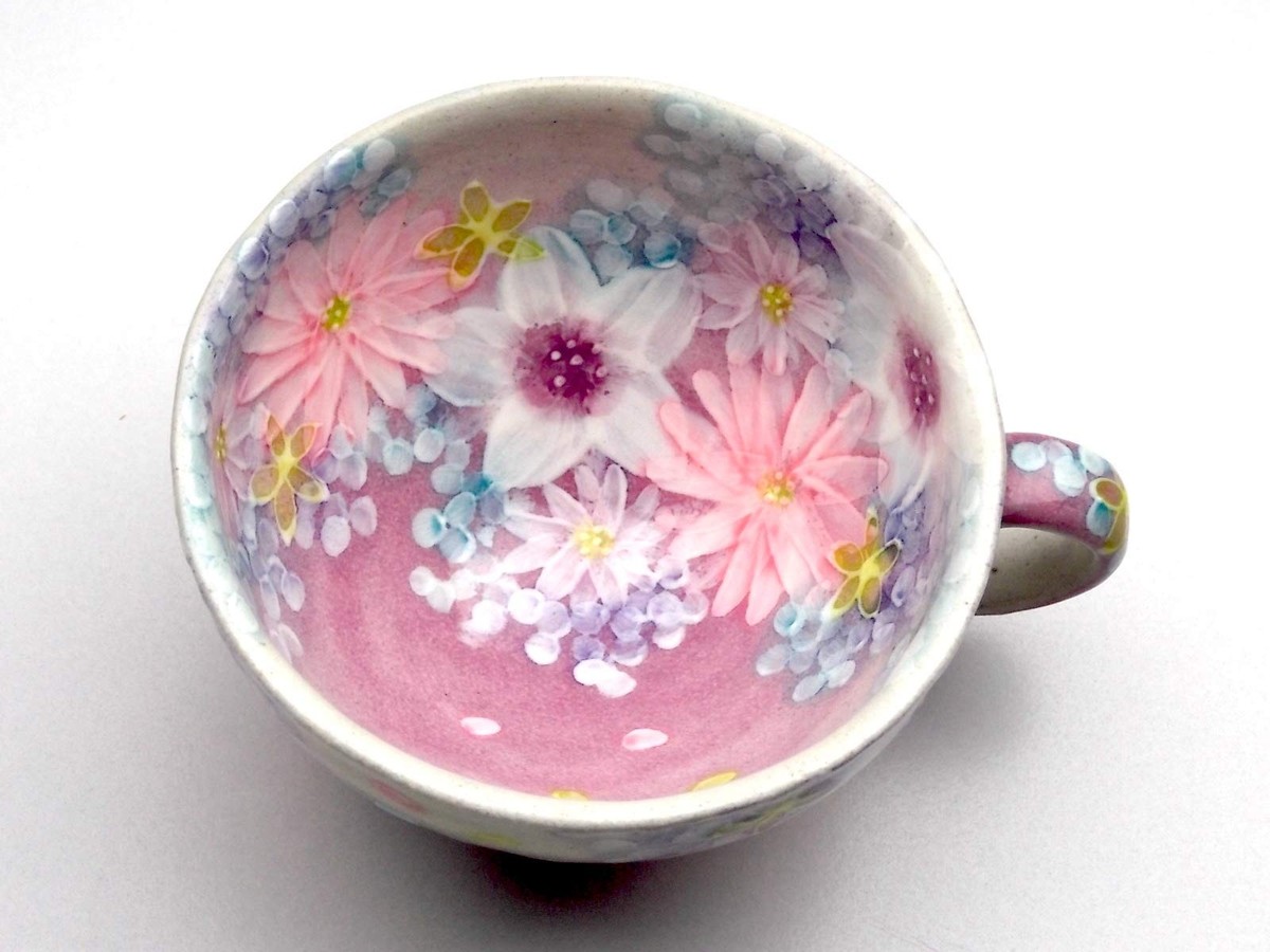 食器 poo-suke Seto Ceramic Coffee Cup & Saucer 15.5cm Dia, 250cc Yuzuriha