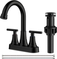 Matte Black Bathroom Faucets, 4 Inch Centerset Bathroom Sink Faucet