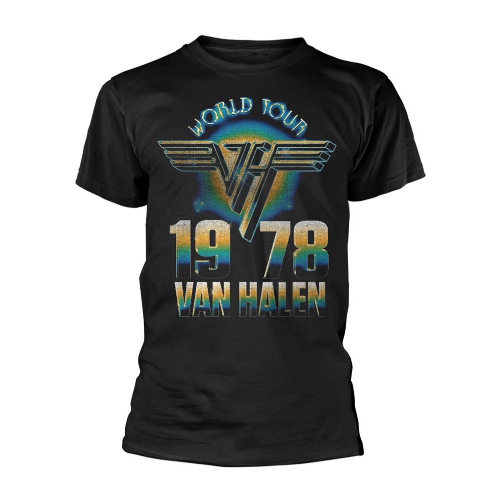 ЧЕРНАЯ футболка VAN HALEN - WORLD TOUR 78 большого размера