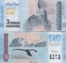 Banknoten Dänemark - Grönland 2025 3 Kroner Souvenirschein Grönland bankfrisch T