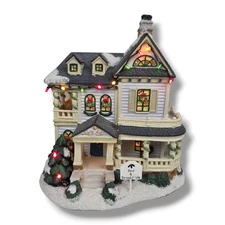 St Nicholas Square Christmas Village Bed & Breakfast House Illuminated RETIRED