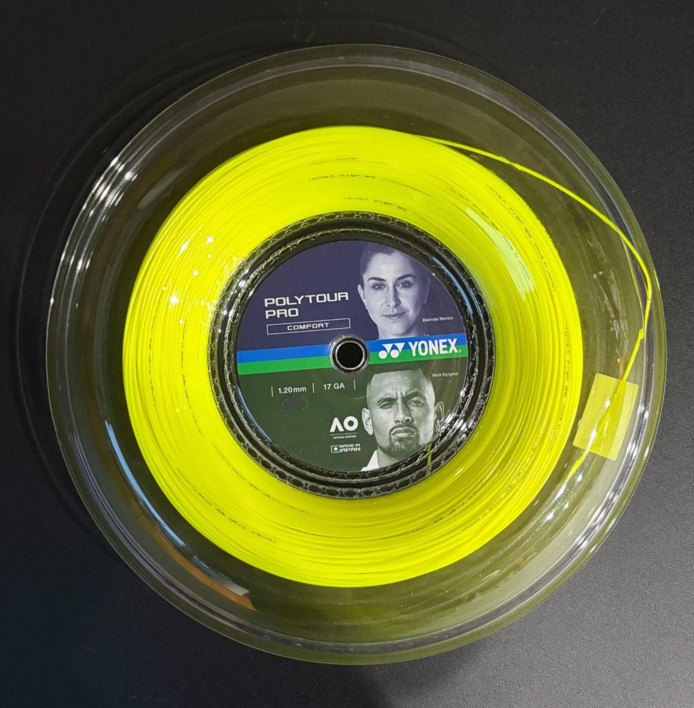Катушка для теннисных струн YONEX POLY TOUR PRO 1,20 мм, 200 м, 17 л, Ракетка Poly PTP120-2