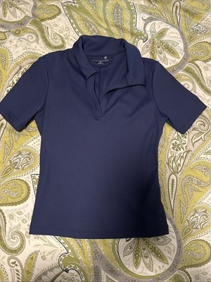 Travis Matthew Gray Women's Polo Shirt Size Small Navy
