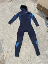 Quiksilver Syncro Hooded Full Wetsuit Back Zip Size 12 B Boys 5:4:3 5mm/4mm/3mm
