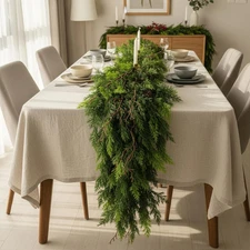 2 Pcs 6Ft Christmas Real Touch Cypress Garlands with Withered Branches,Suitable 