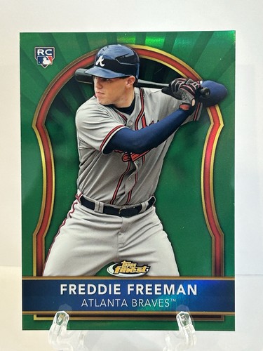 2011 Topps Finest #72 Freddie Freeman Green Refractor /199 SP Rookie RC - 第 1/2 張圖片